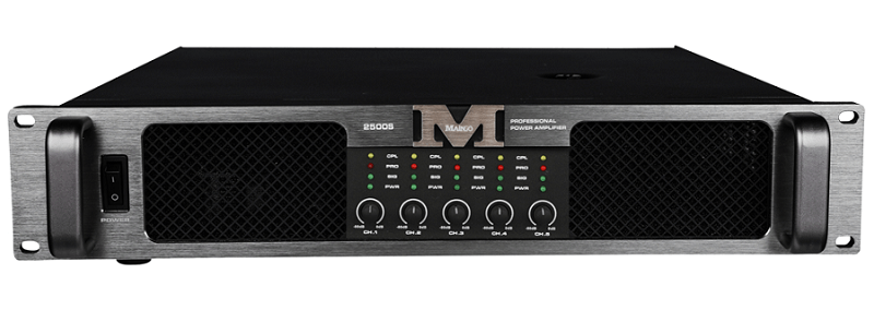 Đẩy công suất 5 kênh Maingo 2500S hình đáng hầm hố, âm thanh mạnh mẽ, chất lượng.
